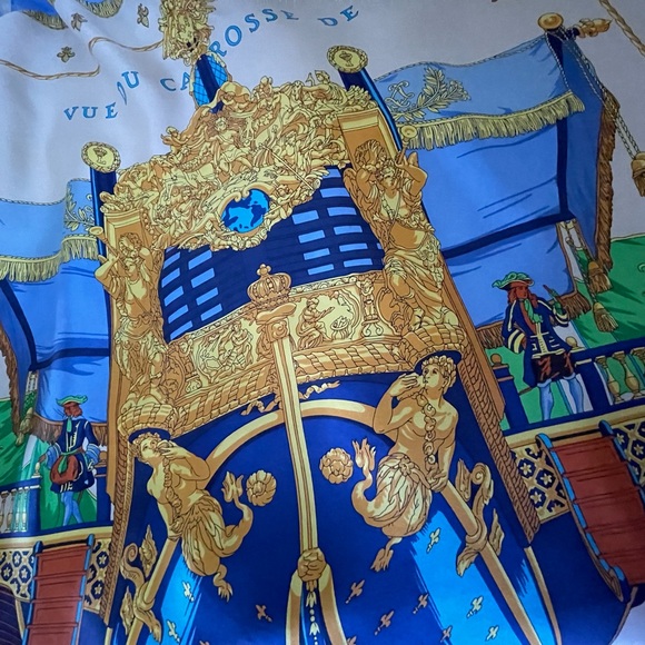 Hermès Vue Du Carrosse La Galere La Reale By H. Grygkar Silk Scarf. - Picture 16 of 16